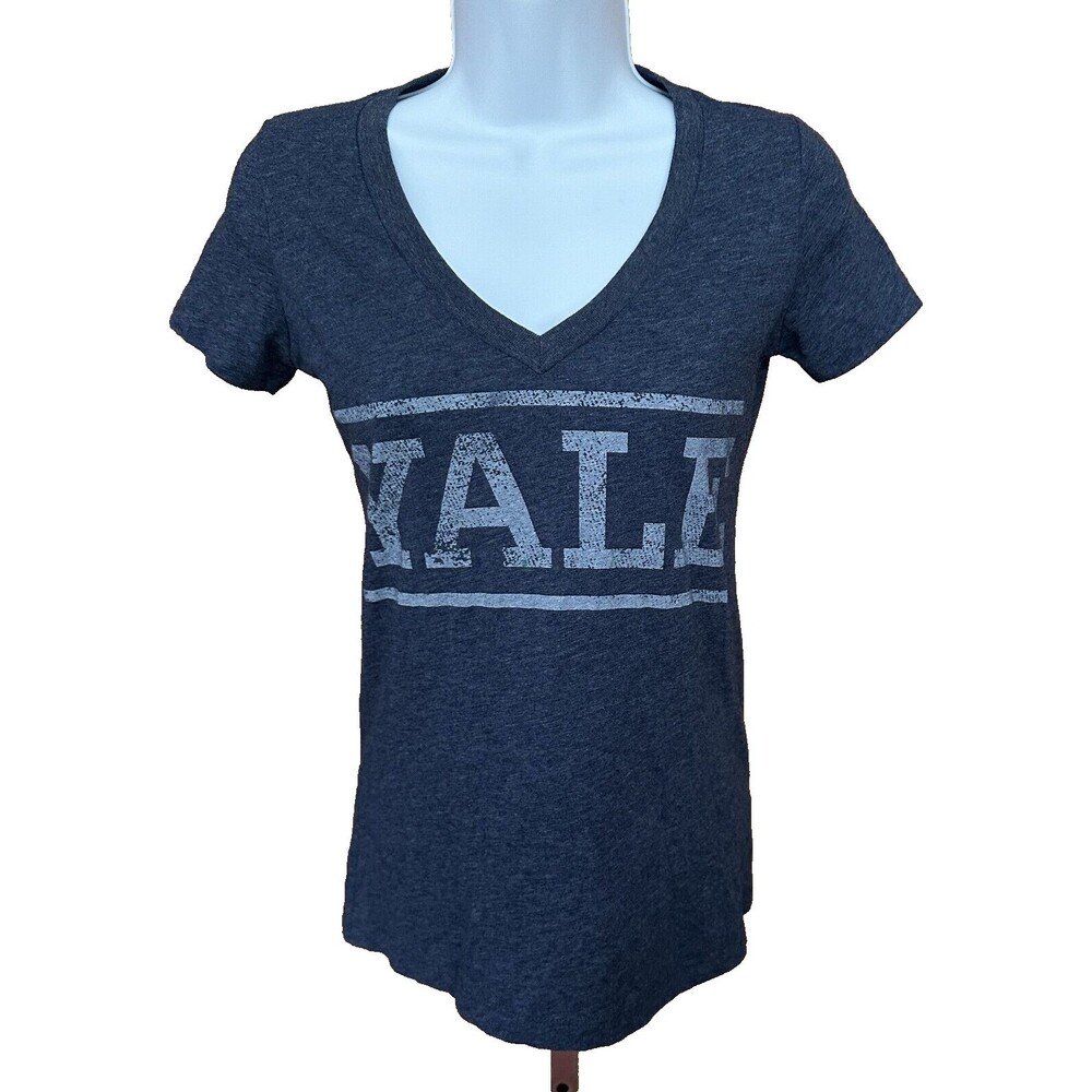 L.O.L Vintage Women's Blue V Neck YALE T-Shirt Size XS